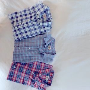 Lot of three Faherty Brand plaid men shirts (size Large)